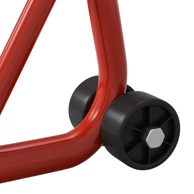 Homcom Rear Motorcycle Paddock Stand with U&L Shaped Adapters, Red