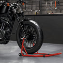 Homcom Rear Motorcycle Paddock Stand with U&L Shaped Adapters, Red