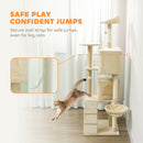 PawHut Cat Tree Tower With Sisal Scratching Posts, Condos, Beige
