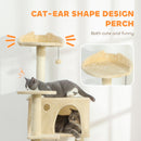 PawHut Cat Tree Tower With Sisal Scratching Posts, Condos, Beige