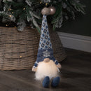 55cm Battery Operated Light up Blue Christmas Gonk with Dangly Legs & Snowflake Hat
