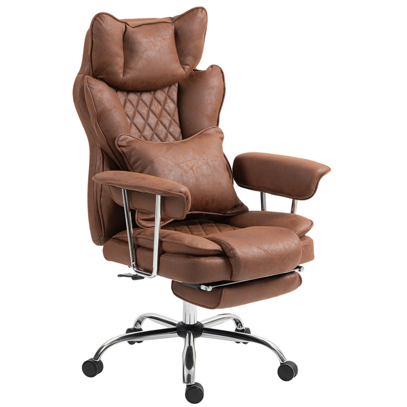 HOMCOM Office Chair, High Back Leathaire Desk Chair For Home - Black/Brown/Grey
