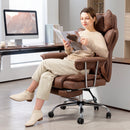 HOMCOM Office Chair, High Back Leathaire Desk Chair For Home - Black/Brown/Grey
