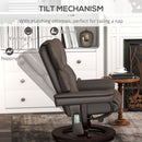 HOMCOM Massage Recliner Chair with Footstool and Adjustable Backrest