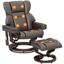 HOMCOM Massage Recliner Chair with Footstool and Adjustable Backrest