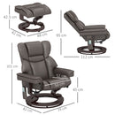 HOMCOM Massage Recliner Chair with Footstool and Adjustable Backrest