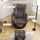 HOMCOM Massage Recliner Chair with Footstool and Adjustable Backrest