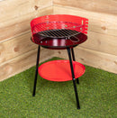 35cm (14") Round Metal Garden Barbecue with Windshield & Shelf