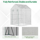 Outsunny Greenhouse for Outdoor w/ 2 Tier Shelf Roll-Up Zippered Door PE Cover Green