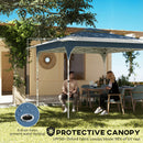Outsunny 3.5 x 3.5 m Pop Up Gazebo, UPF50+ One-Touch Party Tent, Blue