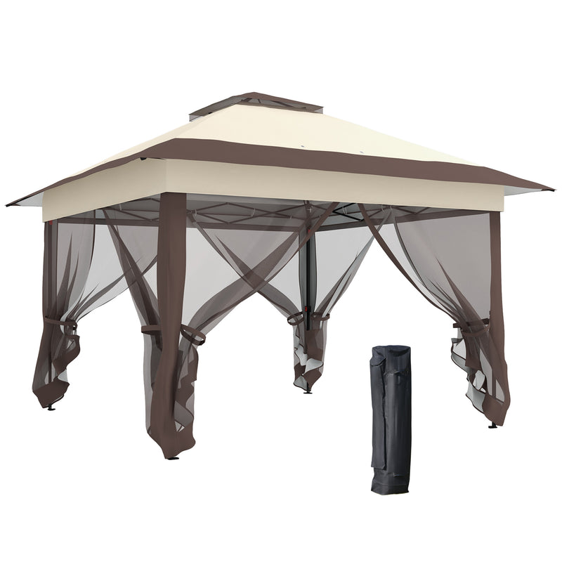 Outsunny 3.6 x 3.6m Pop-up Tent Gazebo Instant Canopy Steel w/ Roller Bag