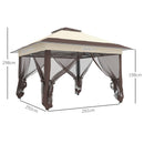 Outsunny 3.6 x 3.6m Pop-up Tent Gazebo Instant Canopy Steel w/ Roller Bag