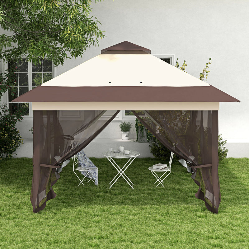 Outsunny 3.6 x 3.6m Pop-up Tent Gazebo Instant Canopy Steel w/ Roller Bag