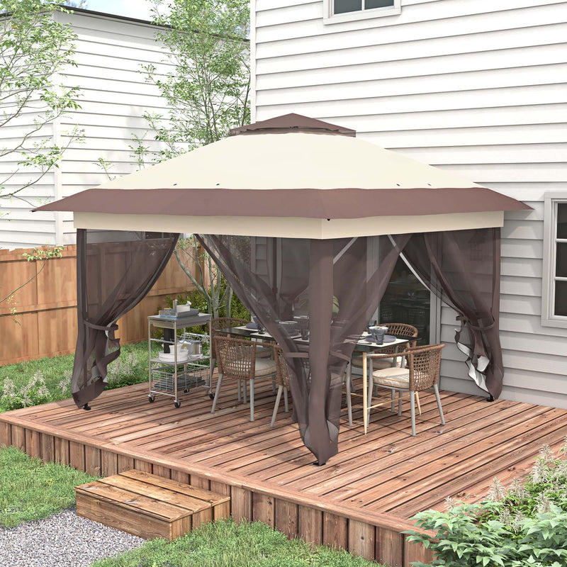 Outsunny 3.6 x 3.6m Pop-up Tent Gazebo Instant Canopy Steel w/ Roller Bag