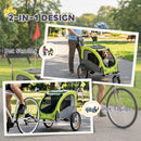 PawHut 2 In 1 Pet Stroller Dog Bike Trailer For Medium Dogs, Green