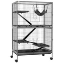 PawHut Small Animal Cages for Chinchilla Ferret Kitten on Wheels W/ Hammock Tray