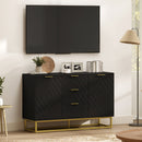 HOMCOM Sideboard Storage Cabinet with Adjustable Shelves, Black