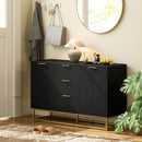 HOMCOM Sideboard Storage Cabinet with Adjustable Shelves, Black