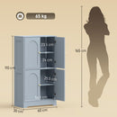 HOMCOM 110cm Kitchen Cupboard with 4 Arched Doors and 2 Adjustable Shelves