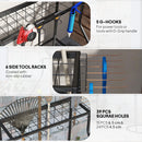 Outsunny Garden Tool Storage Rack, 3-Tier Garden Tool Rack with 11 Hooks