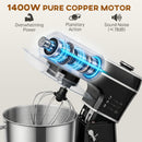 HOMCOM 6L 1400W Stand Mixer With 11 Speeds & Fermentation Function, Black