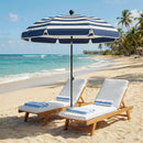 Outsunny 1.8 m Beach Umbrella Parasol with Sand Anchor, Tilt, Blue/White