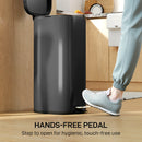HOMCOM 30L Kitchen Bin, Pedal Bin with Lid, Removable Inner Bucket, Black