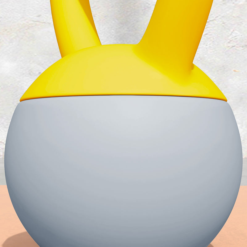 SPORTNOW Kettlebell w/ Soft Body and Non-Slip Handle, Yellow and Grey