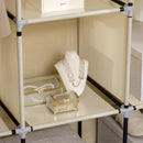 HOMCOM Fabric Portable Wardrobe with 8 Shelves 2 Hanging Rails