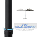 Outsunny 2.5M Offset Roma Patio Umbrella W/ 360° Rotation