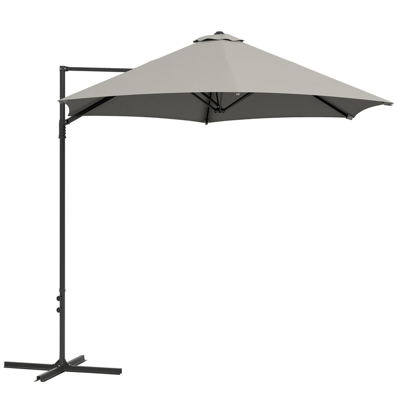 Outsunny 2.5M Offset Roma Patio Umbrella W/ 360° Rotation
