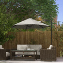 Outsunny 2.5M Offset Roma Patio Umbrella W/ 360° Rotation