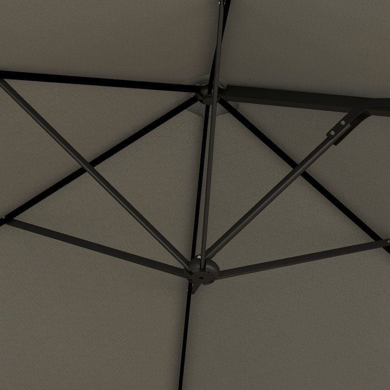 Outsunny 2.5M Offset Roma Patio Umbrella W/ 360° Rotation