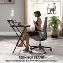 HOMCOM 70 cm Folding Computer Desk for Small Spaces Bedroom, Black