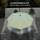 Outsunny 3(m) Garden Parasol w/ Lights, Crank Handle & Cross Base
