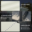 Outsunny 3(m) Garden Parasol w/ Lights, Crank Handle & Cross Base