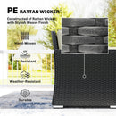 Outsunny 7 Pieces Rattan Garden Furniture Set W/ 50,000 BTU Fire Pit Table