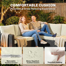 Outsunny 7 Pieces Rattan Garden Furniture Set W/ 50,000 BTU Fire Pit Table
