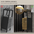 HOMCOM Bathroom Floor Cabinet Bamboo Bathroom Cupboard with Adjustable Shelf