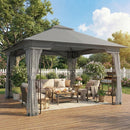 Outsunny 3.3 x 3.3 m Garden Gazebo with Shelves, UPF50+ Permanent Gazebo