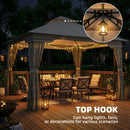 Outsunny 3.3 x 3.3 m Garden Gazebo with Shelves, UPF50+ Permanent Gazebo