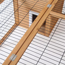 PawHut Rabbit Hutch, Guinea Pig House Outdoor Cage w/Openable Top, Yellow