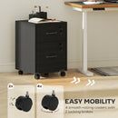 HOMCOM Roll File Cabinet with Drawer, Organiser Letter Size, Black