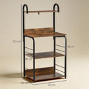 HOMCOM 4-Tier Baker's Rack with Storage, Microwave Stand with 4 Hooks