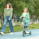AIYAPLAY Kids Scooter, Foldable Kick Scooter W/ Adjustable Handlebar, Green