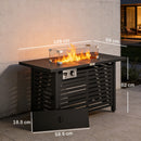 Outsunny  Table W/ Rain Cover 50,000 BTU Outdoor Firepit