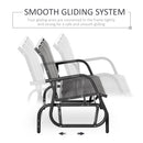 Outsunny 3-Seat Glider Rocking Chair for 3 People Garden Bench Grey