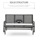 Outsunny 3-Seat Glider Rocking Chair for 3 People Garden Bench Grey