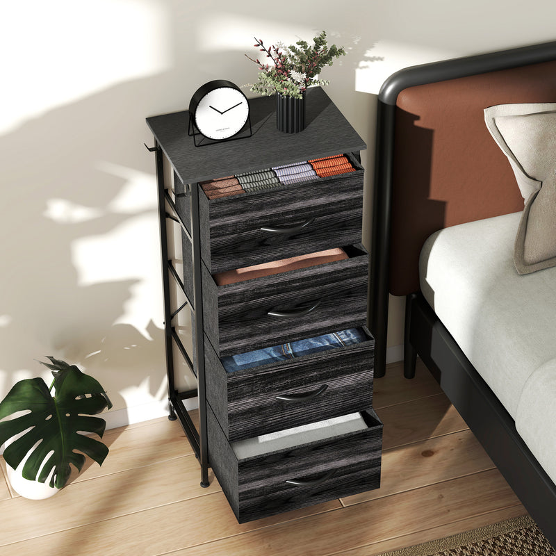 HOMCOM Fabric Chest of Drawers, 4 Drawer Dresser for Bedroom