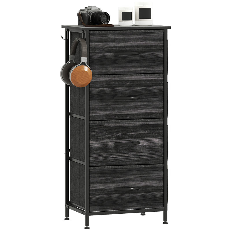 HOMCOM Fabric Chest of Drawers, 4 Drawer Dresser for Bedroom